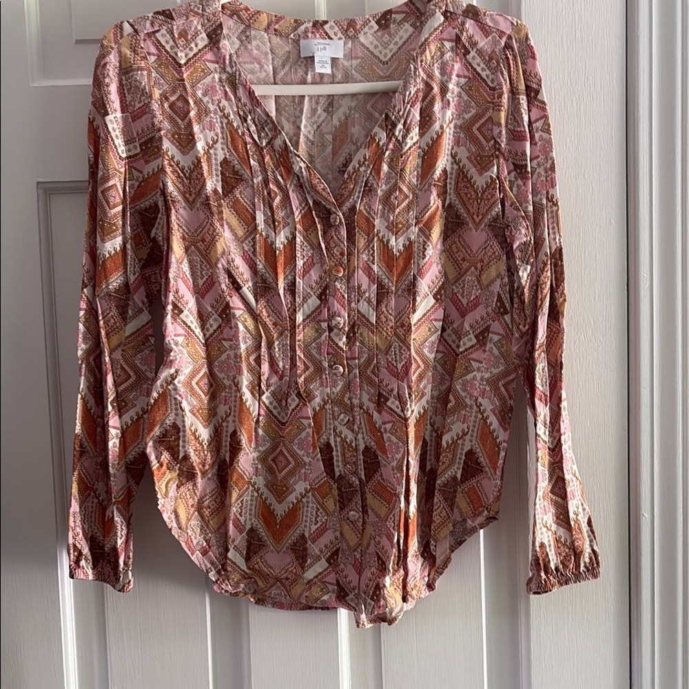 J Jill Geometric Patterned Women's Top XS Petite